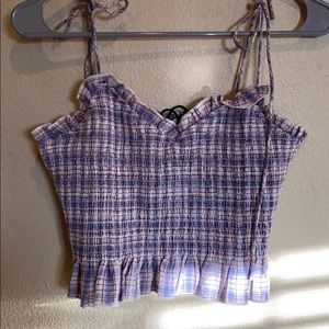 Ruffle crop tank top
